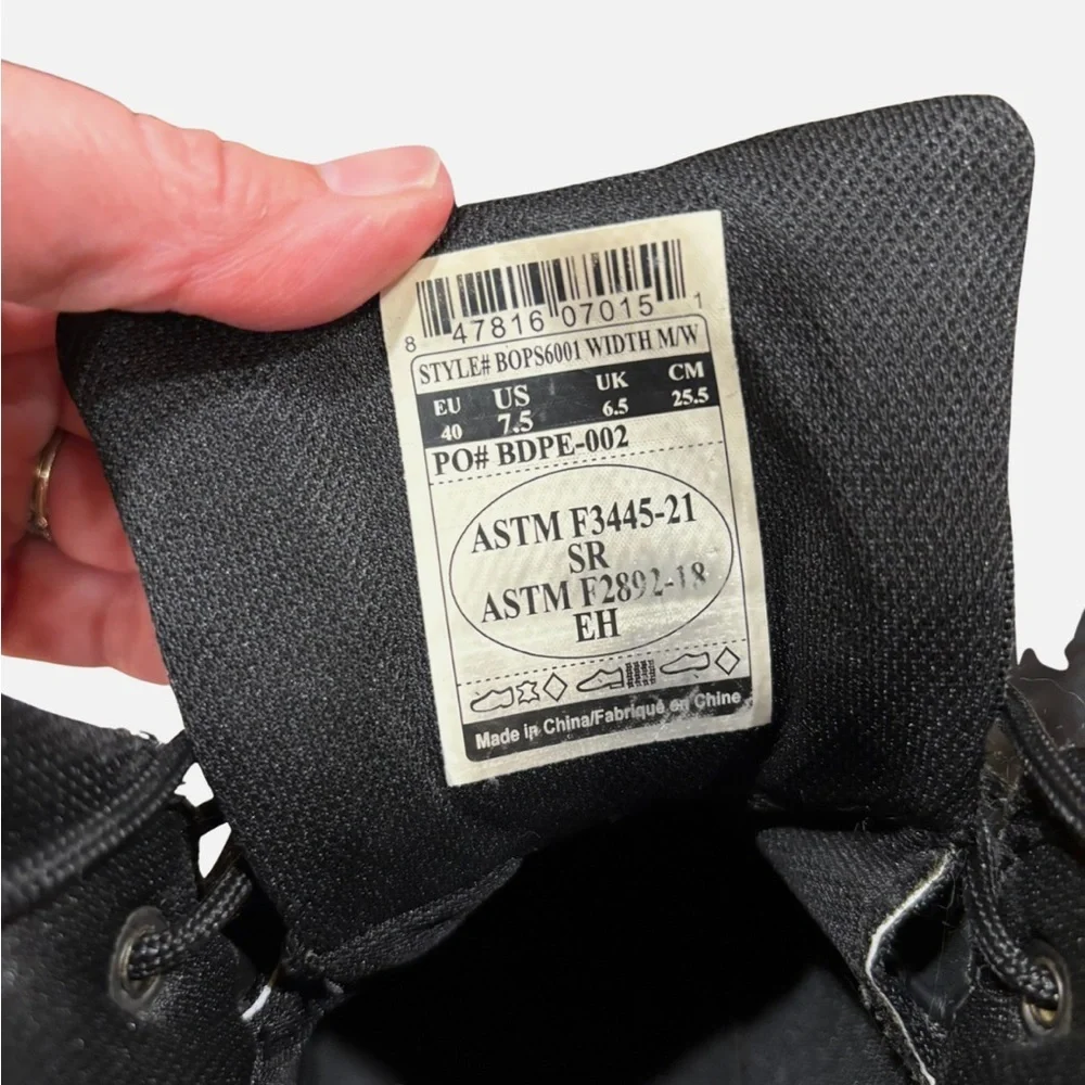 Battle Ops Men's Boots Sz 7.5 M/W 6" Waterproof Tactical Leather Black BOPS6001 - Picture 9 of 9